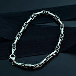 925 Sterling Silver Gemstone Chain Bracelet for Men,Minimal Gothic Men’s Jewelry Gift
