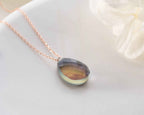 Color Changing Mood Necklace | Blue Flash Mystic Labradorite Pendant | Rose Gold Energy Stone Jewelry