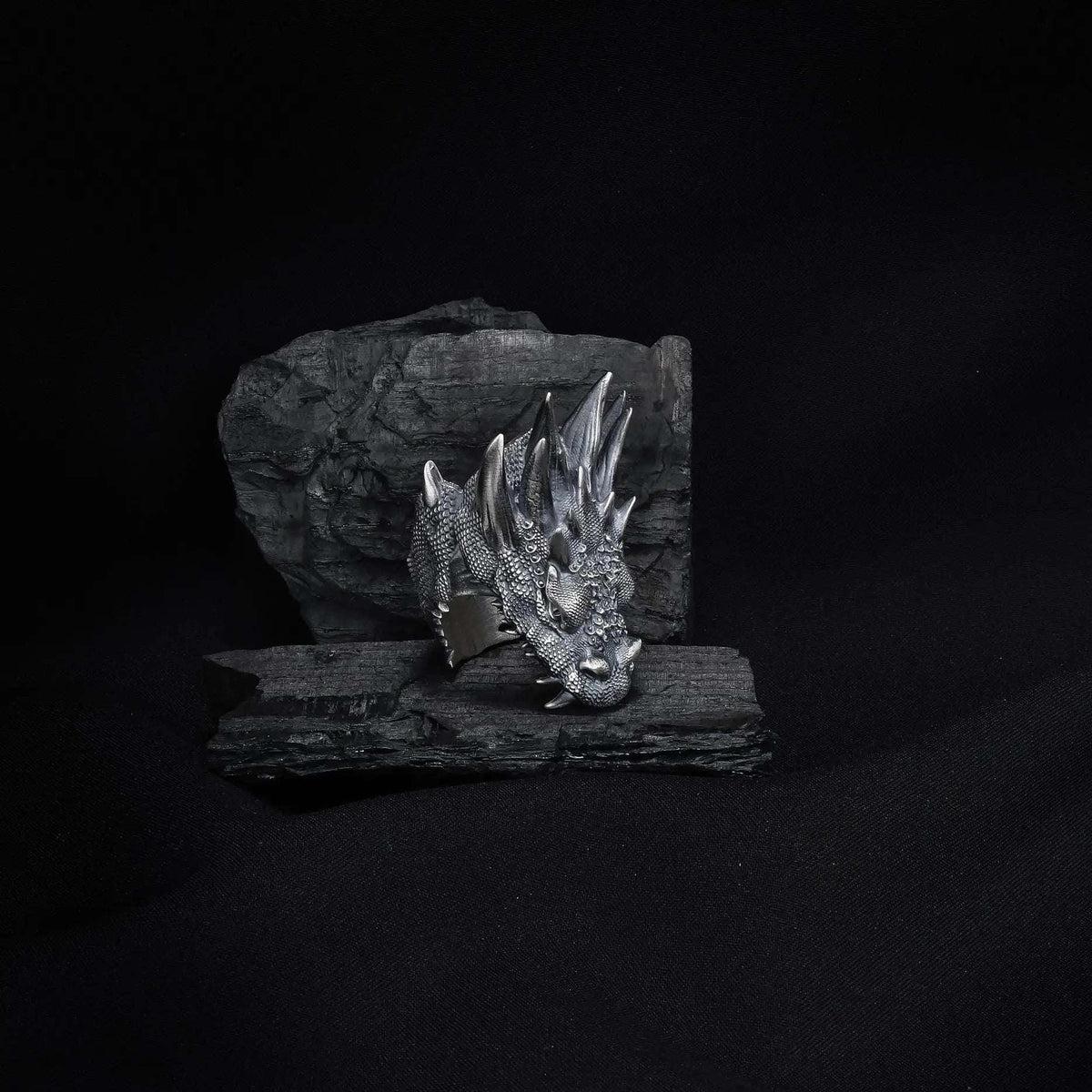Sterling Silver Dragon Ring: Handmade Asian Mythology Jewelry   Charmora Jewelry