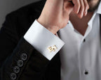 Sterling Silver Initial Cufflinks: Personalized Letter Groomsmen Gift