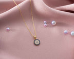 Sterling Silver Blue Evil Eye Necklace: Gold Protection Charm