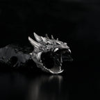 Sterling Silver Dragon Ring: Handmade Asian Mythology Jewelry   Charmora Jewelry