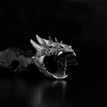 Sterling Silver Dragon Ring: Handmade Asian Mythology Jewelry   Charmora Jewelry