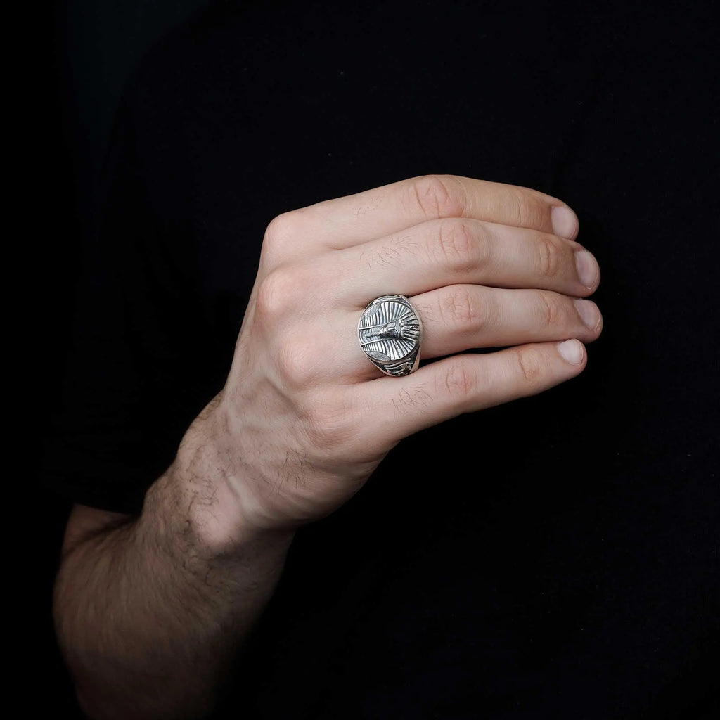 Sterling Silver Eye of Horus Ring: Ancient Egyptian Pharaoh Jewelry   Charmora Jewelry