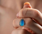 Color Changing Mood Necklace | Blue Flash Mystic Labradorite Pendant | Rose Gold Energy Stone Jewelry