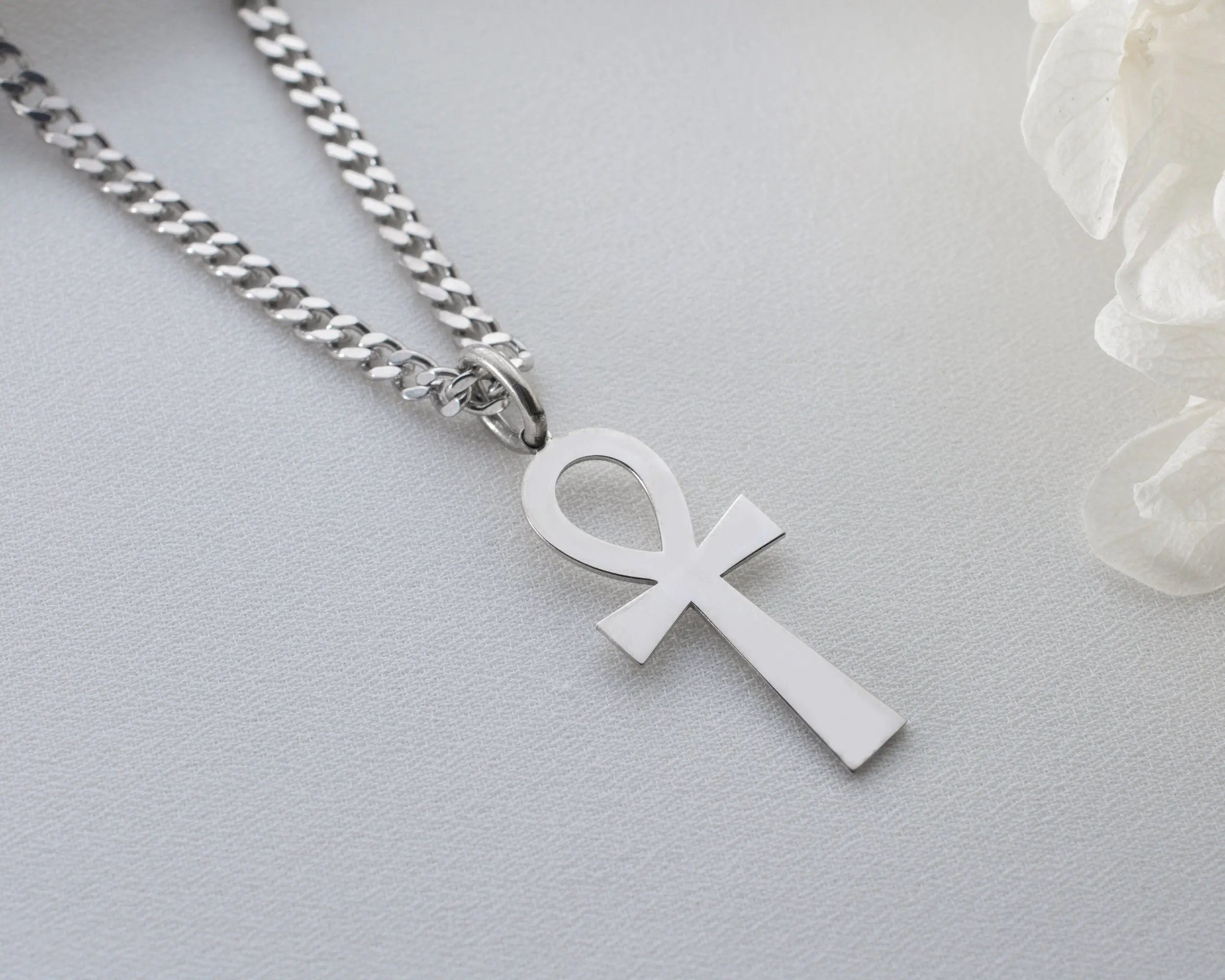 Collier Ankh égyptien en argent sterling : Pendentif symbole de vie