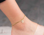 Sterling Silver Lesbian Symbol Anklet: Pride LGBTQ Jewelry