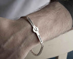 Personalized Sterling Silver Couple Bracelet: Valentine’s Gift