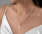 Gold Ankh Pendant: Sterling Silver Egyptian Cross Necklace