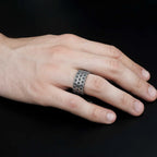 Sterling Silver Honeycomb Ring: Geometric Bee Jewelry   Charmora Jewelry