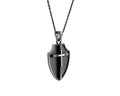 Sterling Silver Cross Necklace: Oxidized Christian Pendant   Charmora Jewelry