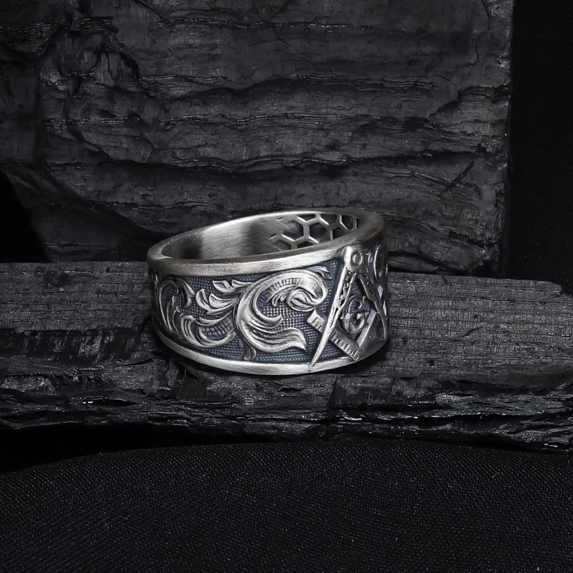 Bague maçonnique en argent sterling : Bijoux cadeau symbole franc-maçon