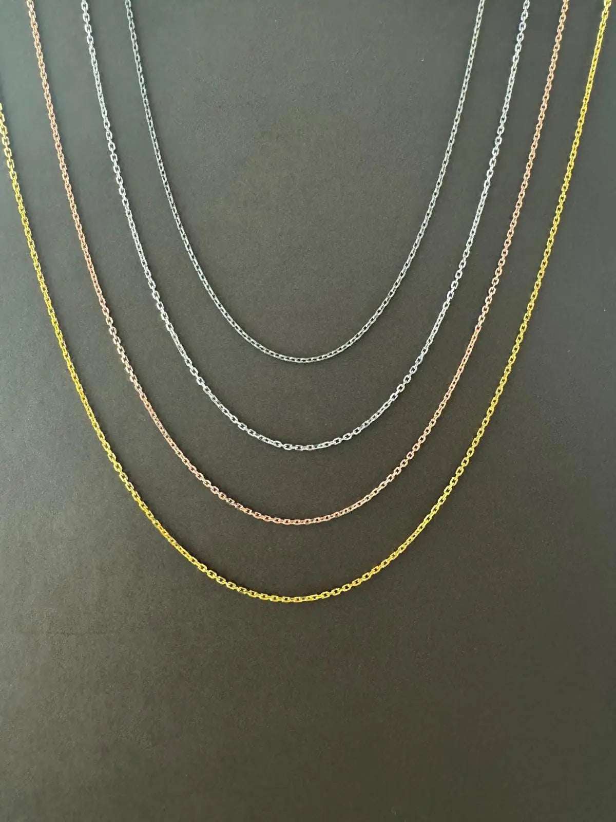 Sterling Silver Chain: Oxidized, Polished, Gold, Rose Gold   Charmora Jewelry