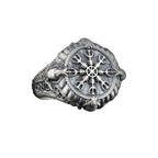 Sterling Silver Viking Signet Ring: Yggdrasil Tree of Life, Norse Jewelry