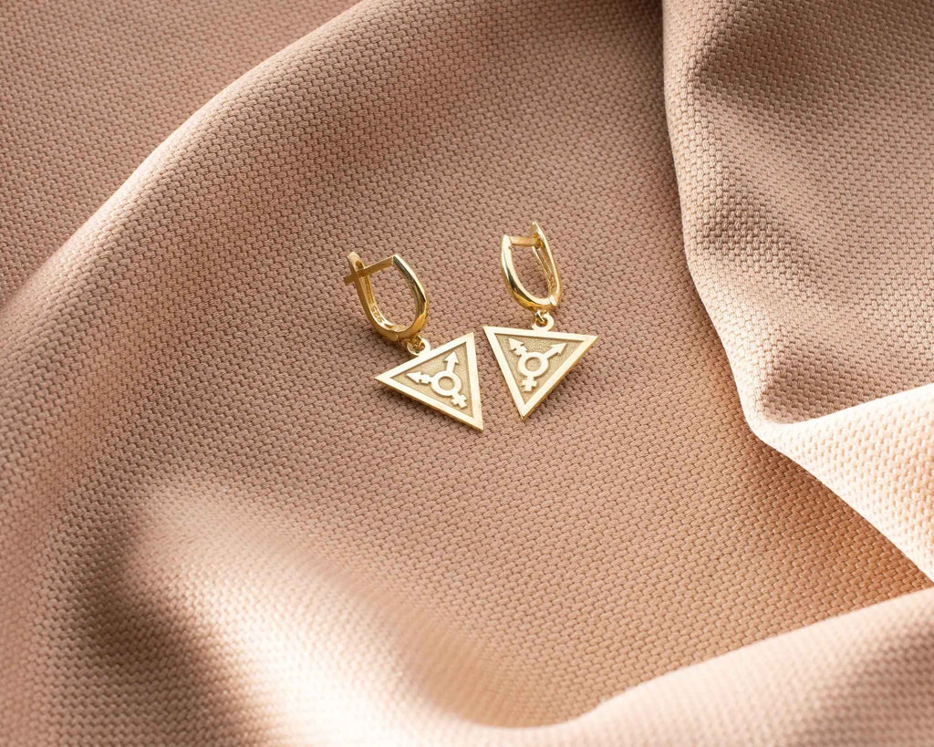 Sterling Silver Transgender Symbol Earrings: LGBTQ Pride Jewelry