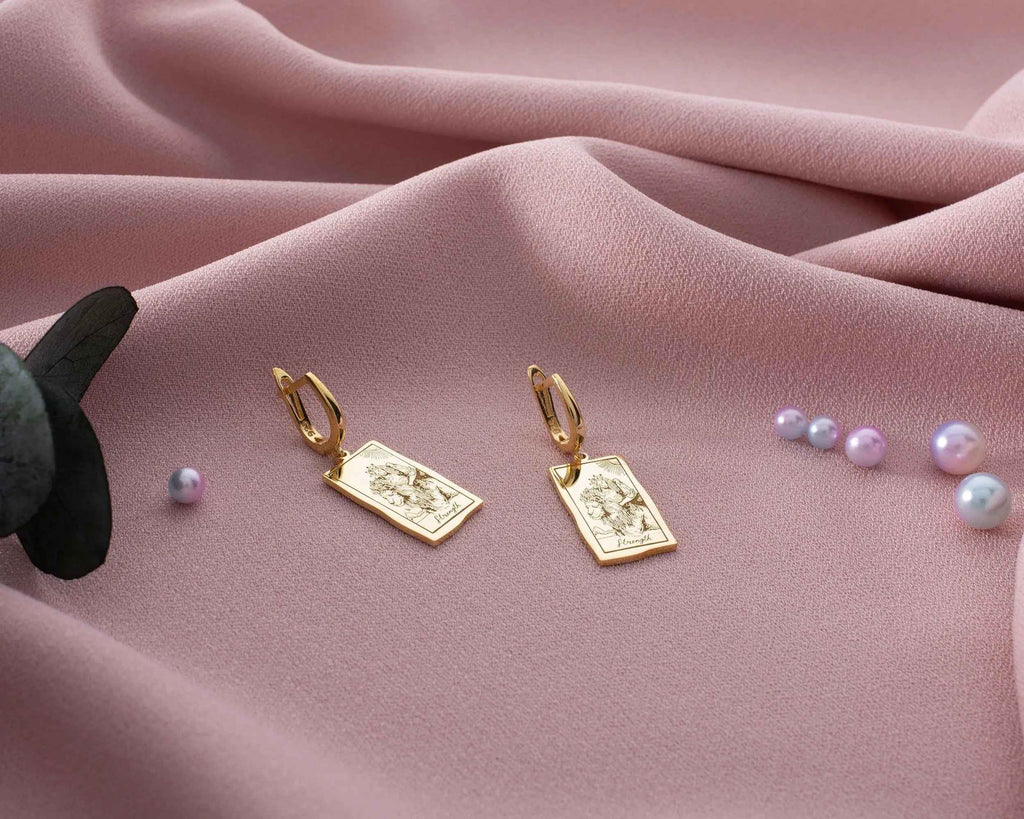 Sterling Silver Tarot Card Earrings: The Lovers, Spiritual Jewelry
