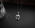 Sterling Silver Spartan Helmet Necklace: Handmade Warrior Pendant   Charmora Jewelry