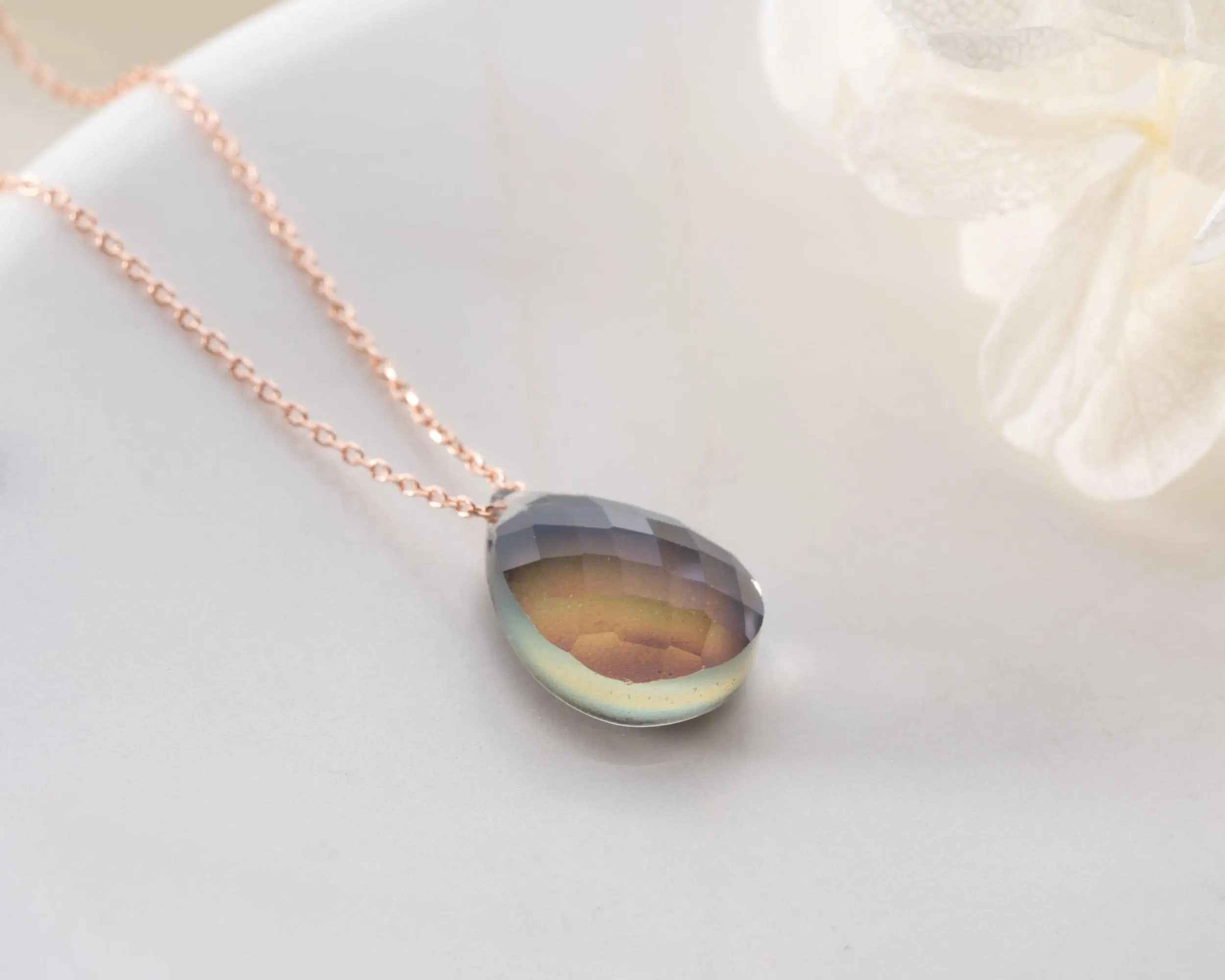 Dainty Sterling Silver Labradorite Necklace | Elegant Teardrop Pendant | Christmas Gift For Teenager