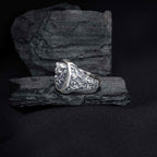 Sterling Silver Oni Mask Ring: Japanese Samurai Biker Jewelry