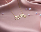 Snowflake Name Necklace: Sterling Silver Custom Pendant