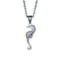 Oxidized Sterling Silver Seahorse Necklace, Nautical Jewelry   Charmora Jewelry