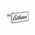 Engraved Sterling Silver Name Cufflinks, Personalized Gift