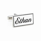 Engraved Sterling Silver Name Cufflinks, Personalized Gift