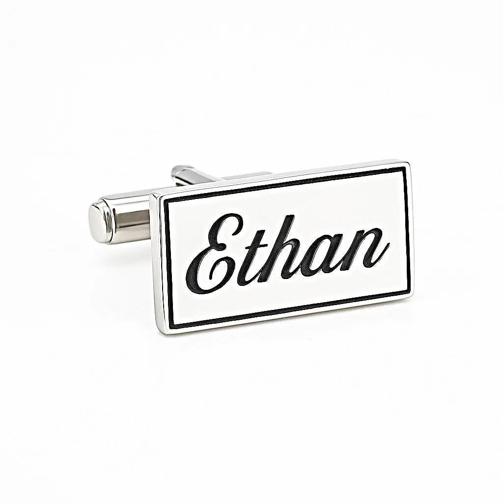 Boutons de manchette personnalisés en argent sterling gravé, Cadeau personnalisé