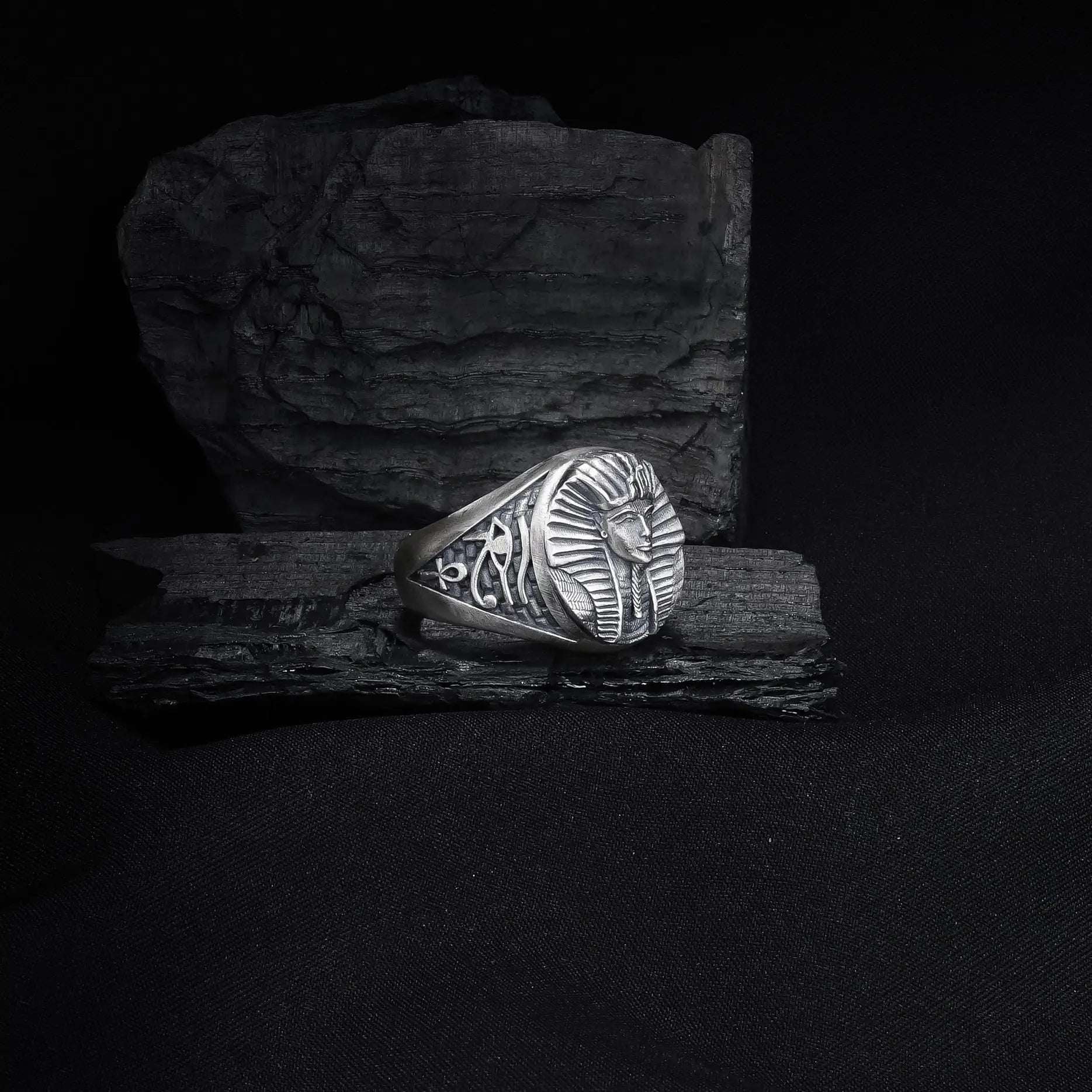 Sterling Silver Eye of Horus Ring: Ancient Egyptian Pharaoh Jewelry   Charmora Jewelry