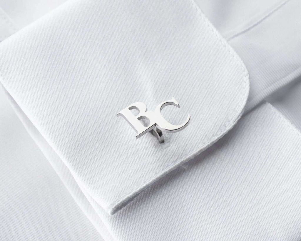 Personalized Sterling Silver Cufflinks, Groom Wedding Gift   Charmora Jewelry