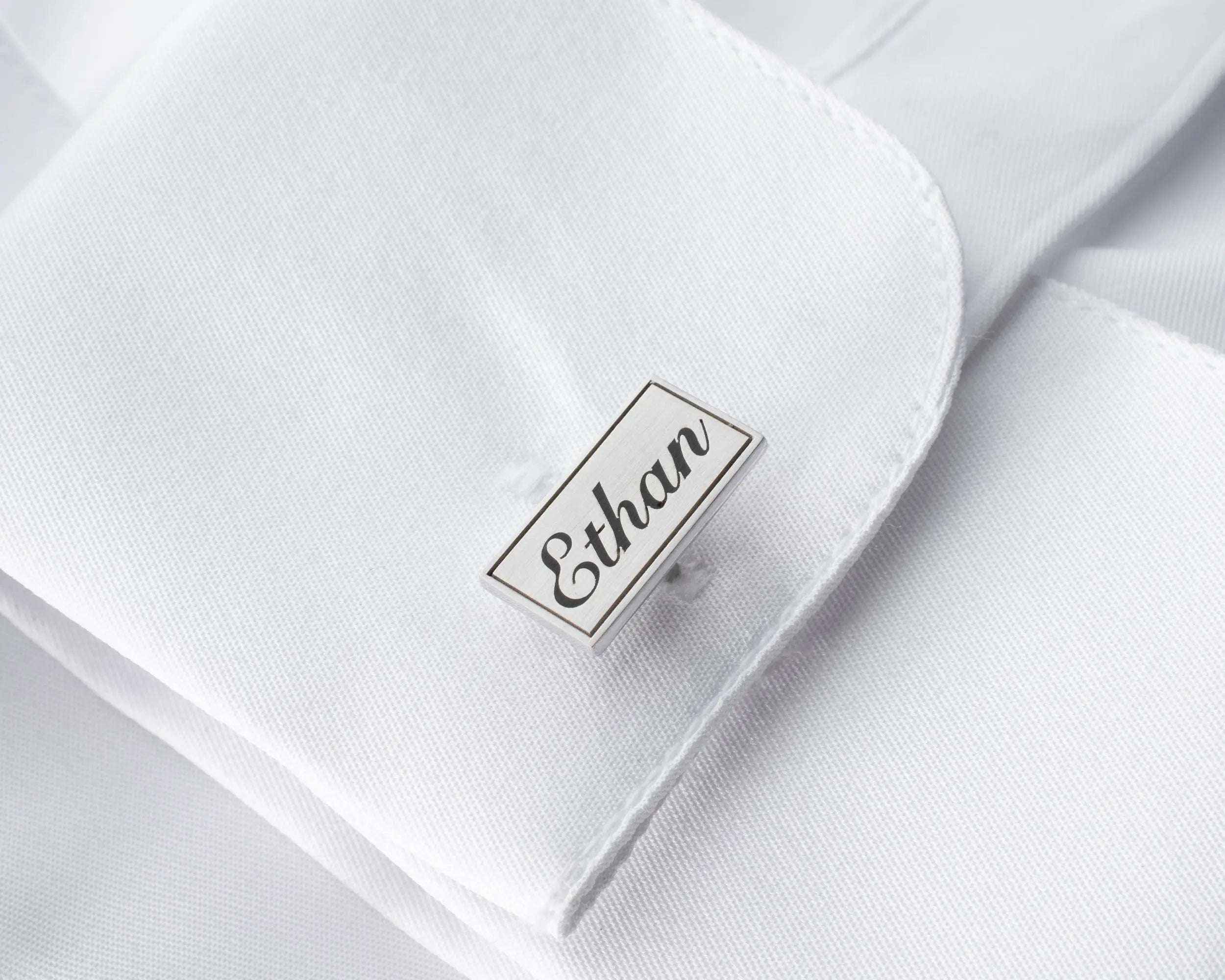 Engraved Sterling Silver Name Cufflinks, Personalized Gift