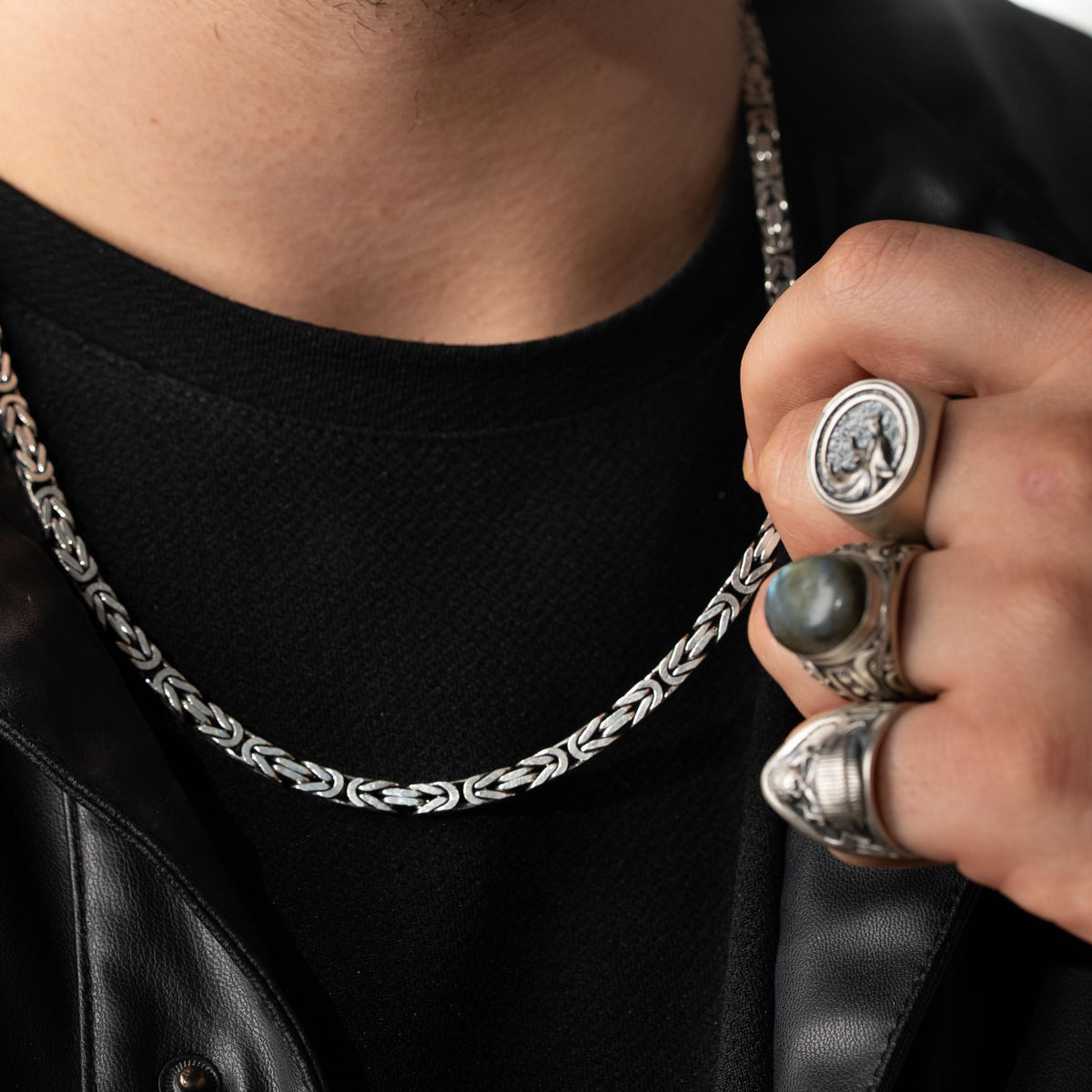 Byzantine Square Chain  Necklace  Charmora Jewelry