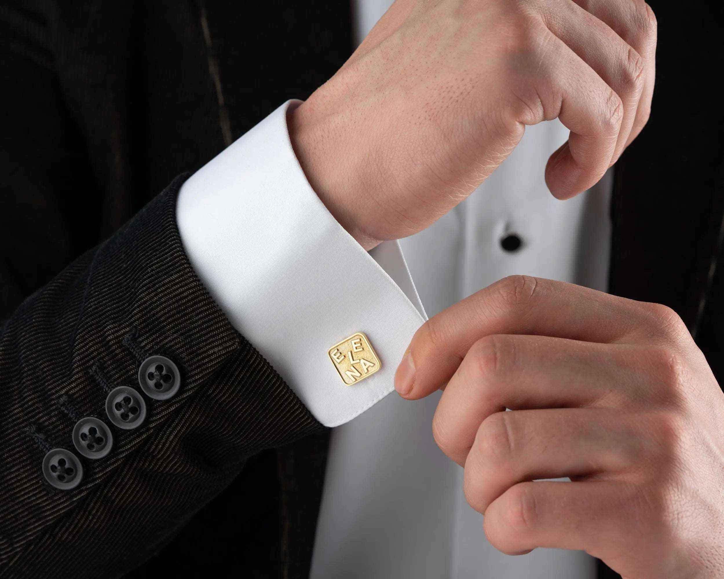 Personalized Sterling Silver Cufflinks – Engraved Name, Groom Gift
