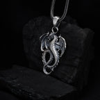 Sterling Silver Winged Dragon Necklace - Mens Pendant Jewelry   Charmora Jewelry