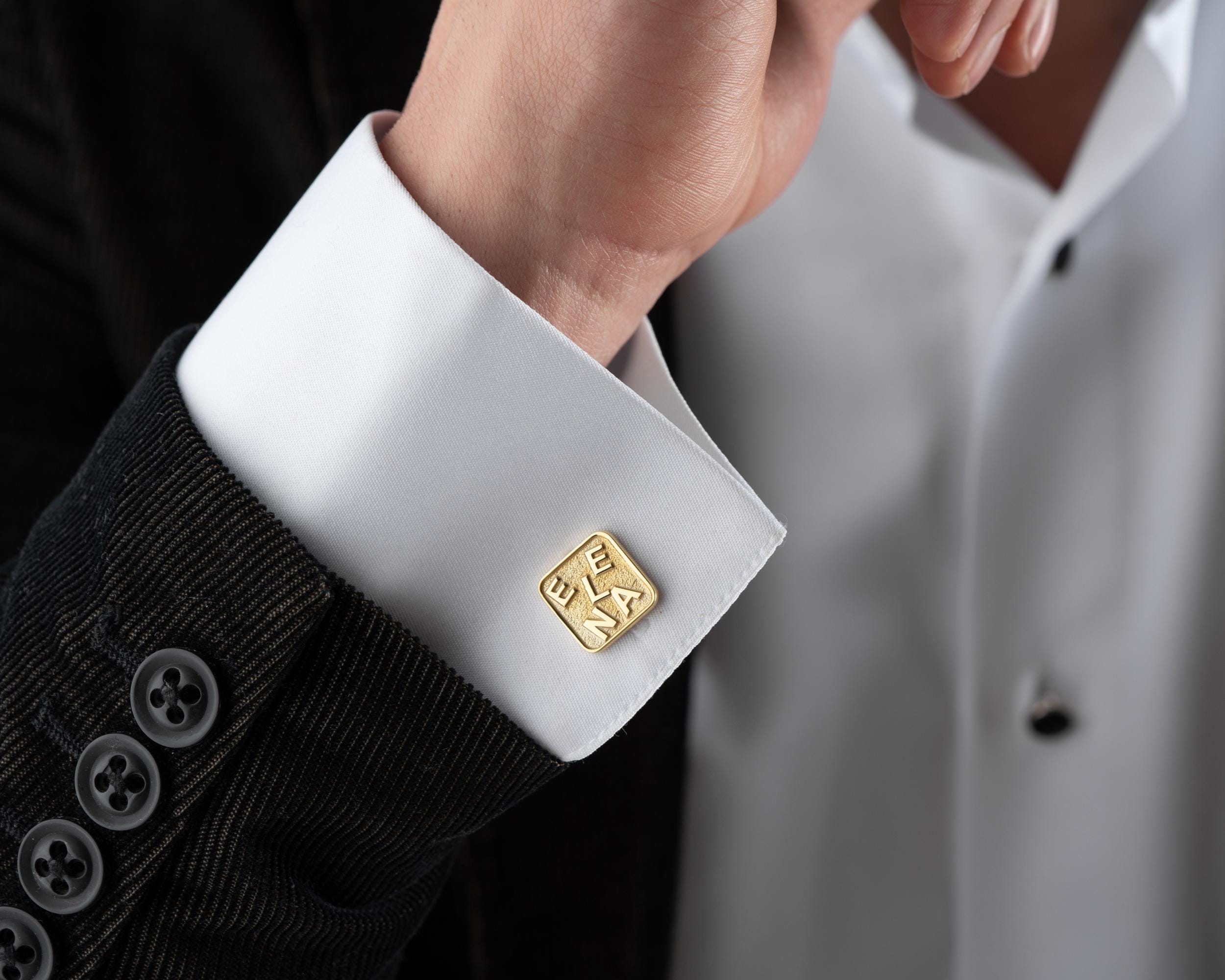 Personalized Sterling Silver Cufflinks – Engraved Name, Groom Gift