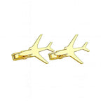 Sterling Silver Airplane Cufflinks, Groom Wedding Gift