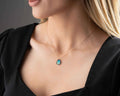 Color Changing Mood Necklace | Blue Flash Mystic Labradorite Pendant | Rose Gold Energy Stone Jewelry