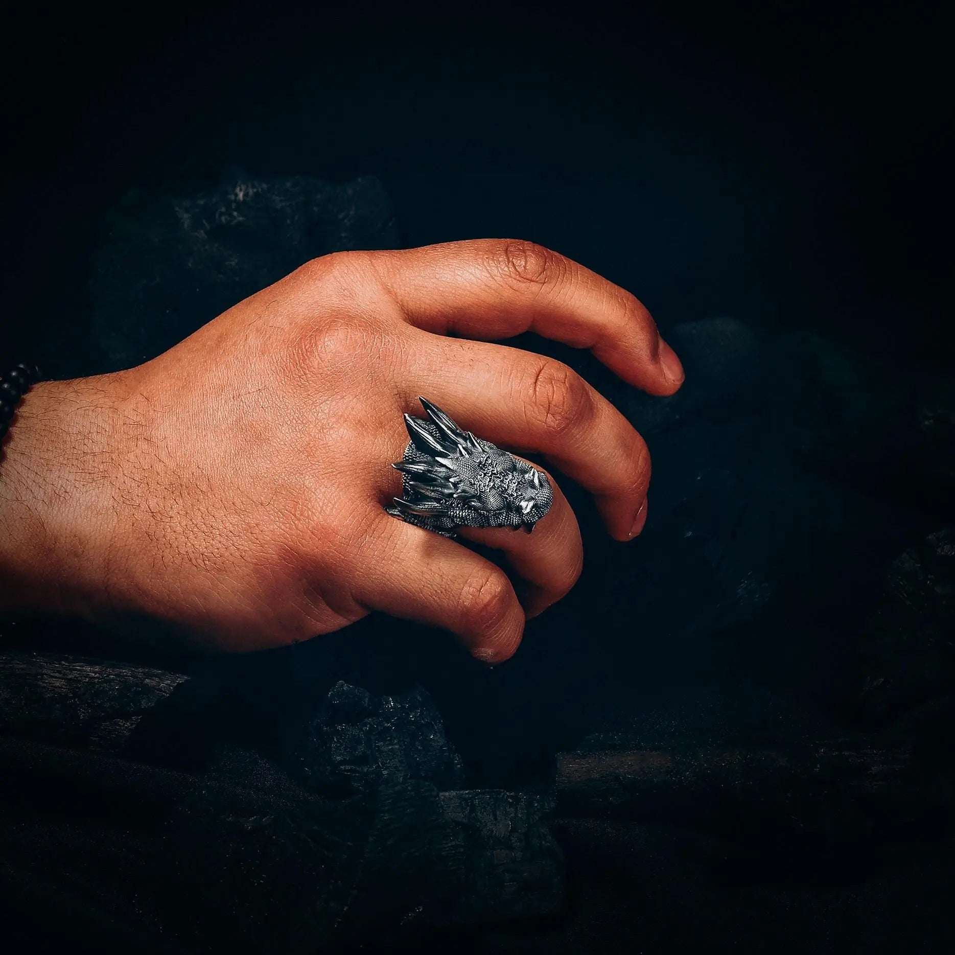 Sterling Silver Dragon Ring: Handmade Asian Mythology Jewelry   Charmora Jewelry