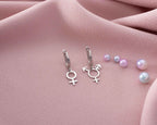 Sterling Silver Transgender Symbol Earrings: LGBTQ Pride Jewelry
