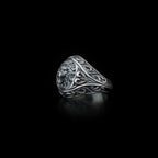 Oxidized Sterling Silver Lion Head Ring: Animal Jewelry   Charmora Jewelry