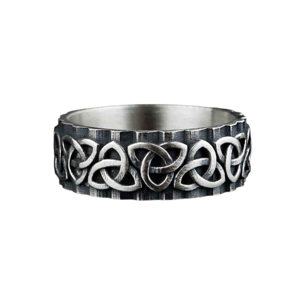 Sterling Silver Trinity Knot Ring: Celtic Band Jewelry