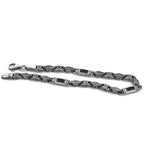 Sterling Silver Men’s Bracelet with Baguette Zircon – Celtic Chain Gift for Him