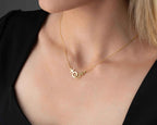 Solid Gold Lesbian Symbol Necklace: LGBTQ Pride Jewelry