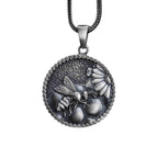 Handmade Sterling Silver Bee Necklace: Honeycomb Pendant Jewelry