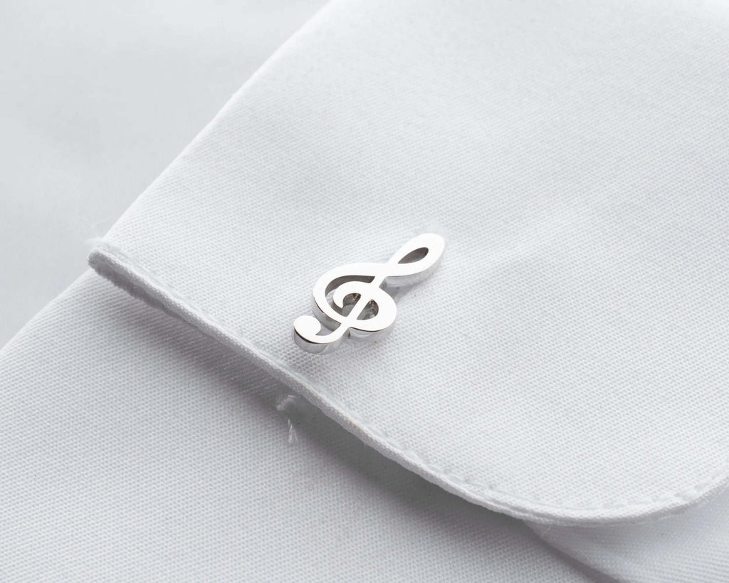 Sterling Silver Music Note Cufflinks: Musician Wedding Groomsmen Gift   Charmora Jewelry