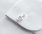 Sterling Silver Music Note Cufflinks: Musician Wedding Groomsmen Gift   Charmora Jewelry