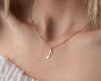 Sterling Silver Music Note Necklace: Musician Gift, 18 Inch Chain