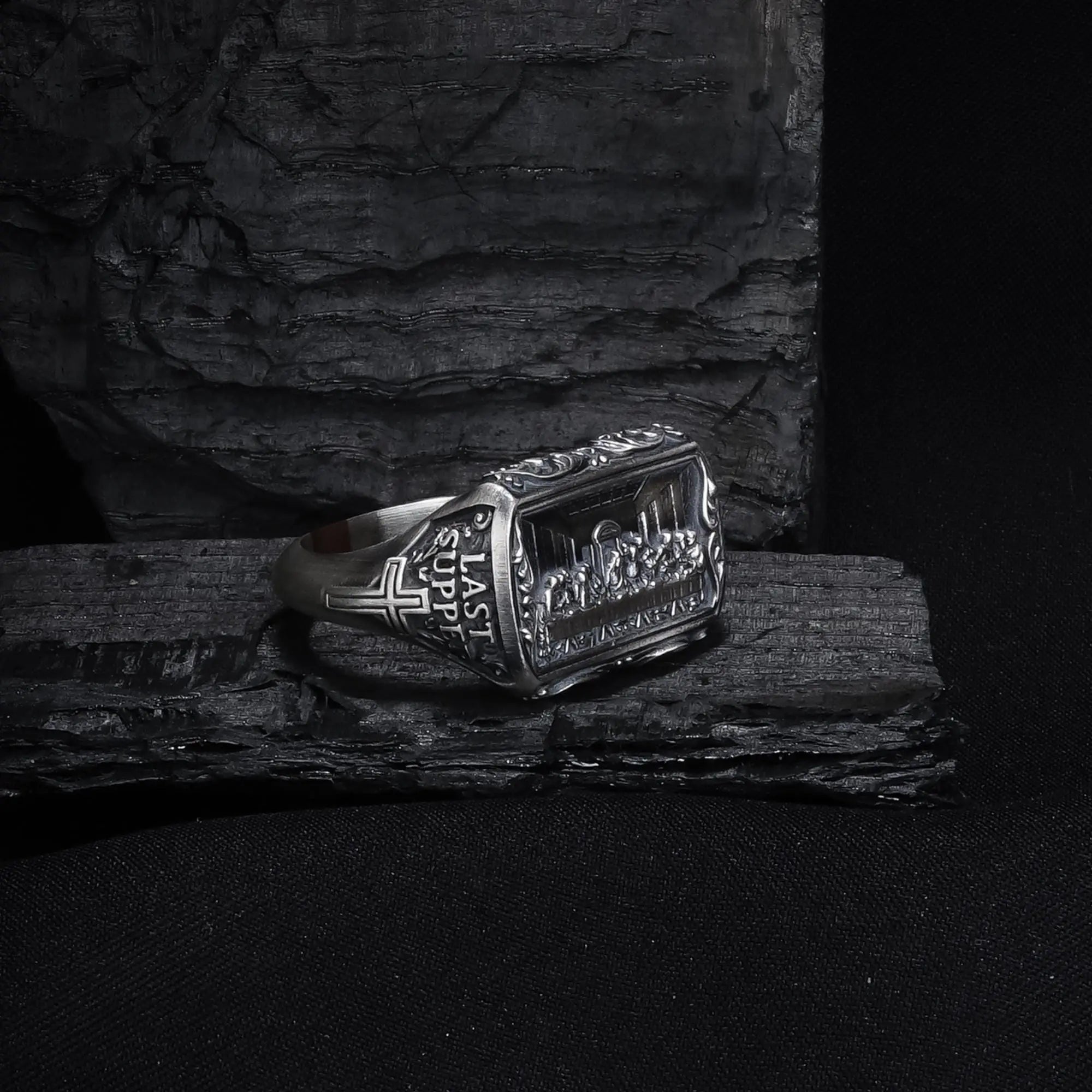 Sterling Silver Last Supper Ring: Leonardo da Vinci Artwork   Charmora Jewelry