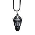 Oxidized Sterling Silver Rhino Pendant, Animal Necklace for Men   Charmora Jewelry