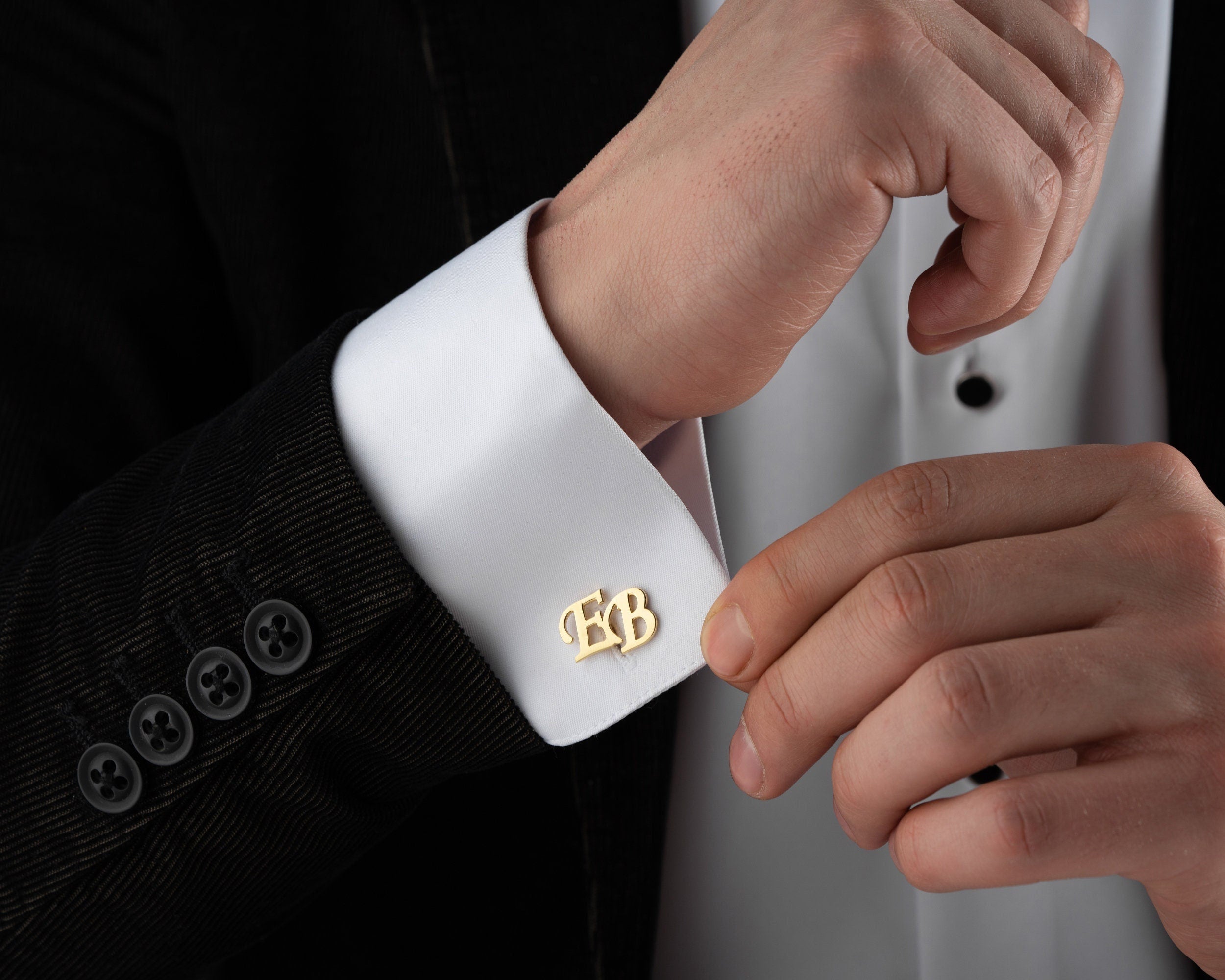 Personalized Sterling Silver Cufflinks: Engraved Wedding, Groomsmen Gift